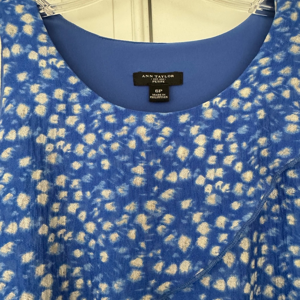Ann Taylor Blue and Cream dress